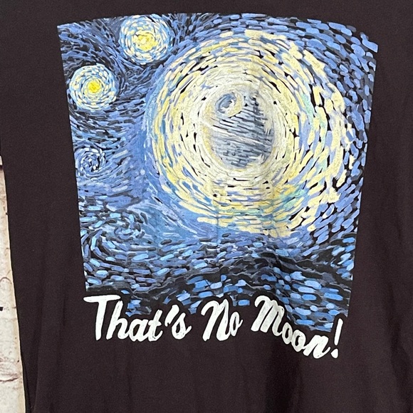 Juniors' Star Wars Death Star That's No Moon Impressionism Painting Tee (C-57 - Picture 2 of 6